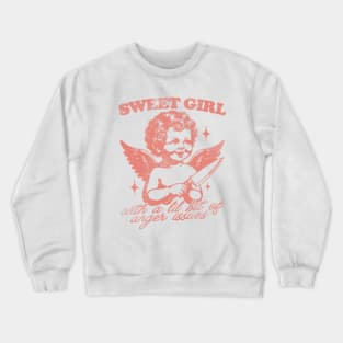 Sweet Girls With Anger Issues T-Shirt, Retro Unisex Adult T Shirt, Vintage Angel Crewneck Sweatshirt